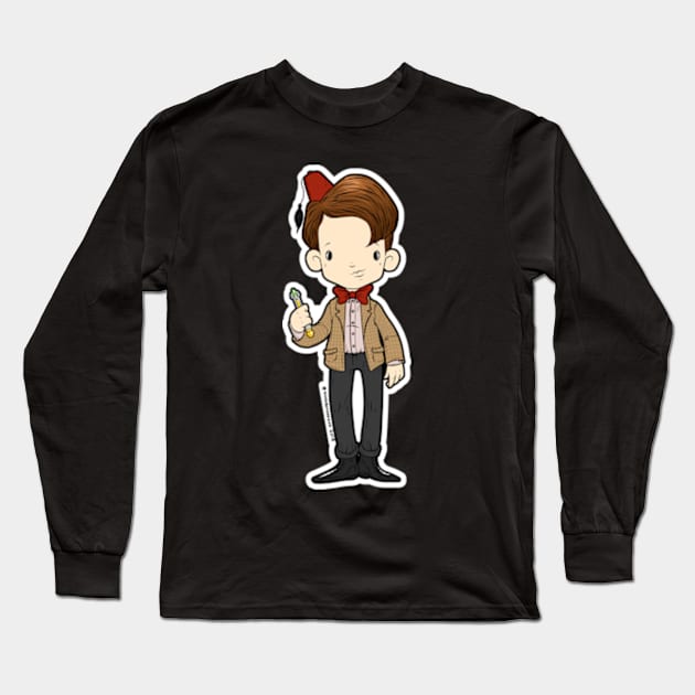 11th Doctor Long Sleeve T-Shirt by SpacebatDesigns 